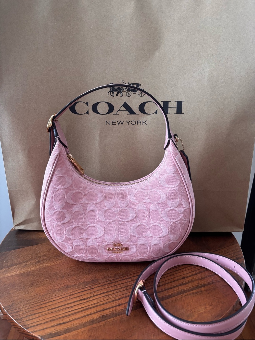 Coach Emily Shoulder Bag
In Signature Denim gold/light pink